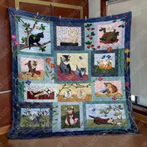 Kitties In The Garden Quilt Blanket Lu88  Quilt